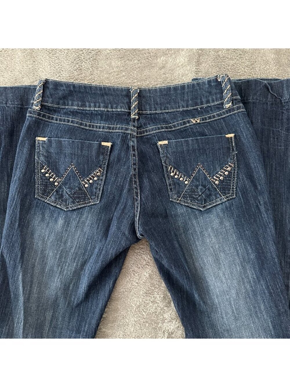 Wrangler Premium Pocket Dark Wash Bootcut Jeans Women's 7/8 Western Rodeo